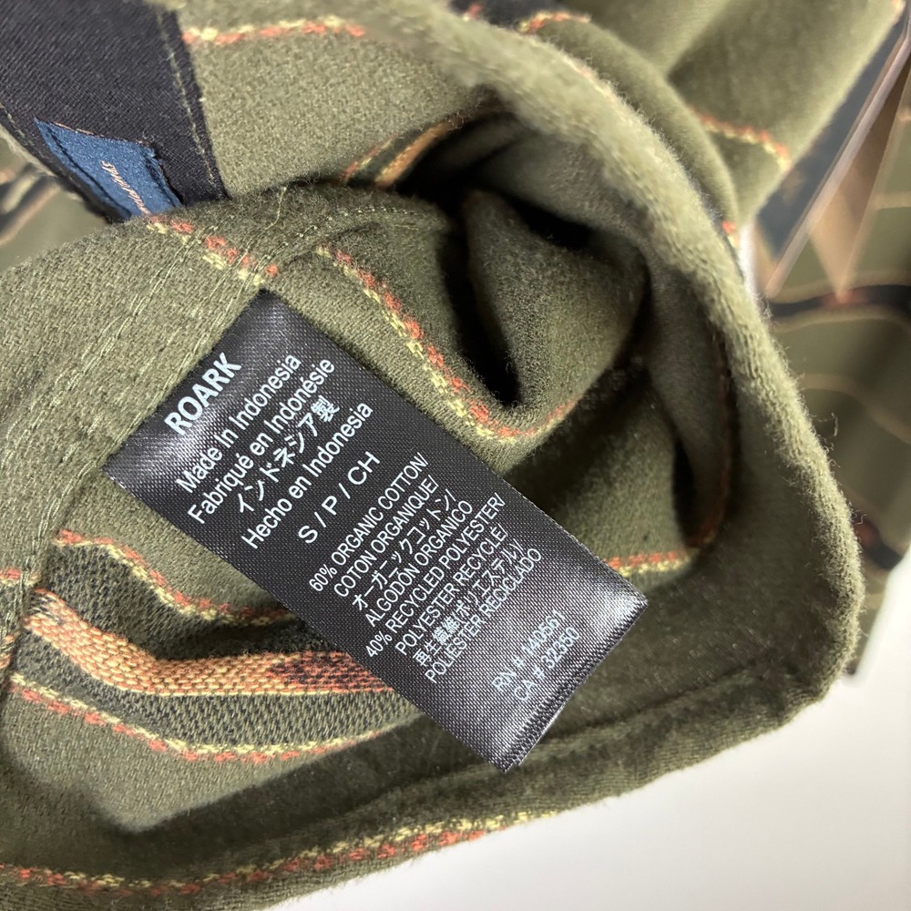 Roark Nordsman Light Flannel Snap Shirt Men's S Antico Military Green‎ Aztec - Picture 7 of 8